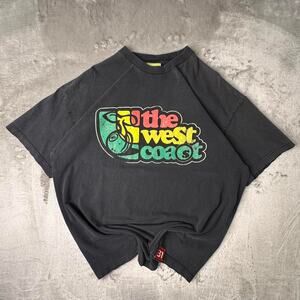 Vintage Y2K The West Coast no.31 Fabricali Big Logo Black Graphic T-shirt 2XL